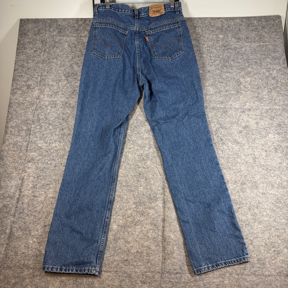 Vintage Levi's 90s Orange Tab Classic Blue Denim Jeans Straight Leg Size 34x32 - Picture 10 of 15